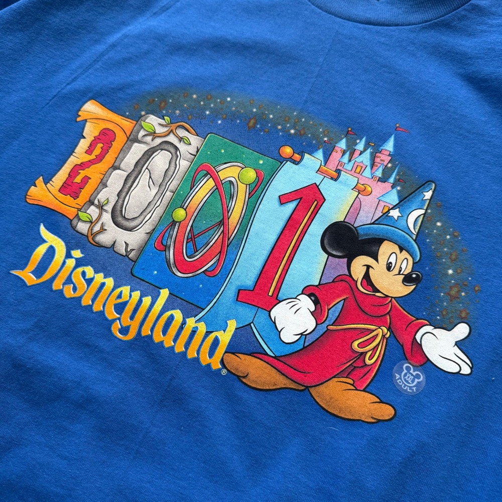 Vintage 2001 Disneyland Sorcerer Mickey Mouse Graphic Tee size 2XL made in usa - Picture 2 of 5